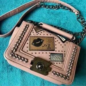 Pink punk chain patch crossbody bag alternative emo